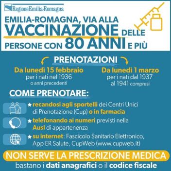 CORONAVIRUS: DAL 15 FEBBRAIO AL VIA LA PRENOTAZIONE PER I VACCINI DEGLI OVER 80 foto 