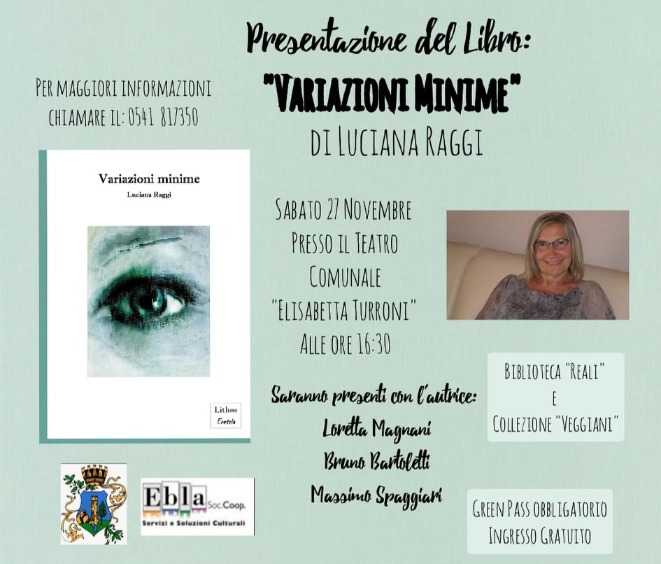 PRESENTAZIONE DEL LIBRO VARIAZIONI MINIME DI LUCIANA RAGGI foto 